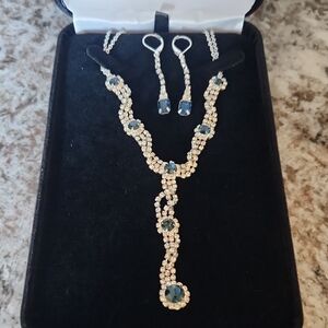 Cezanne Silver and Blue Necklace Set